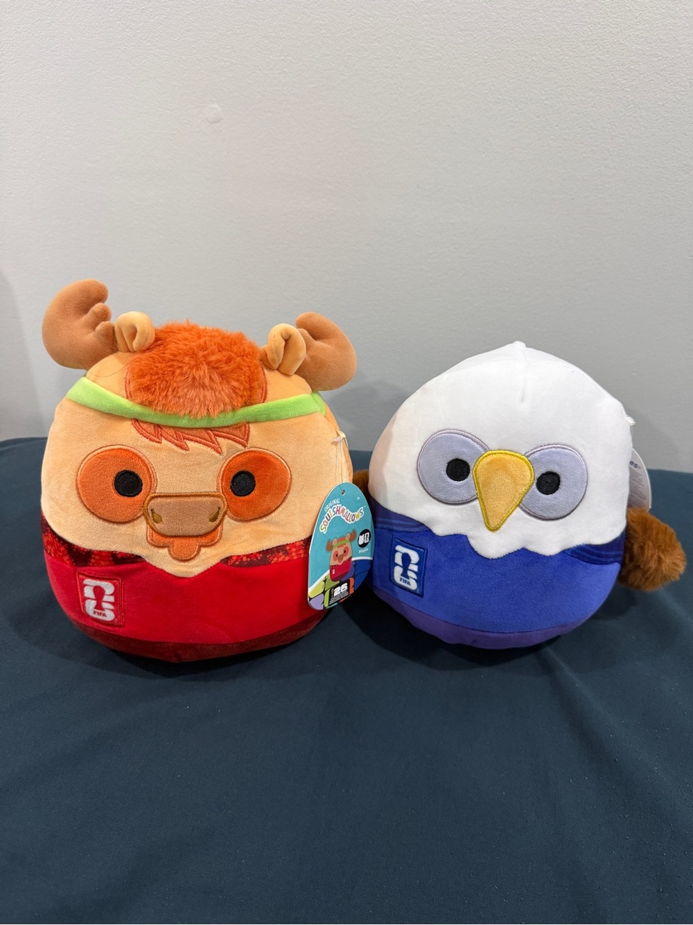 FIFA World Cup Maple the Moose & Clutch The Bald Eagle Squishmallows Plush Duo